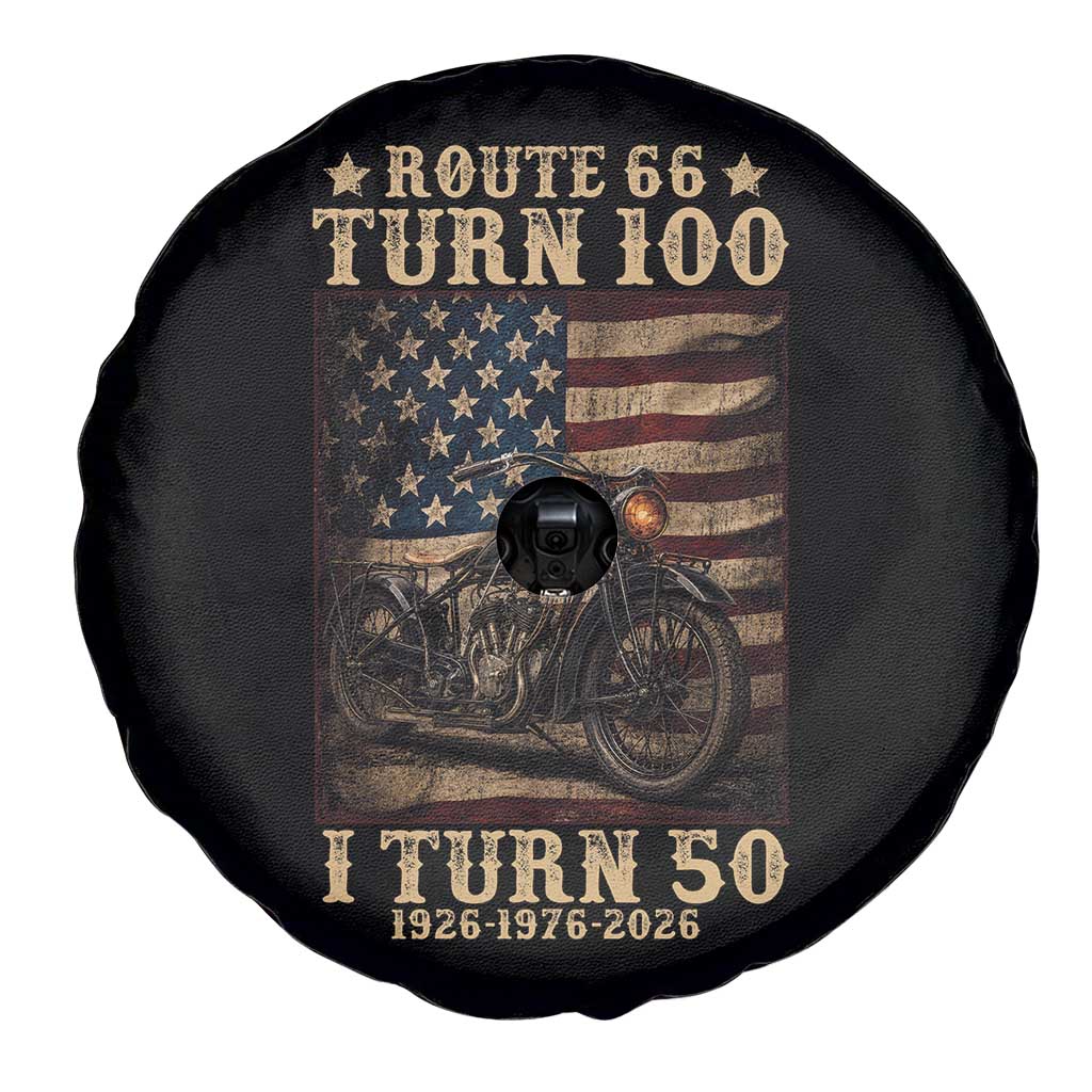 Route Highway 66 Turn 100 I Turn 50 Spare Tire Cover Vintage 1976 Road Sign Motorcycle Lover 50th Birthday Gift