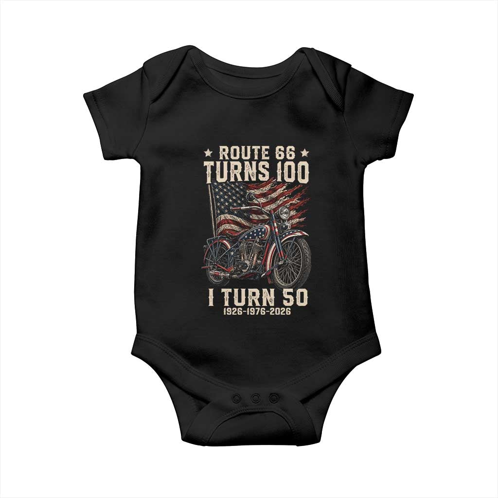 Route Highway 66 Turns 100 I Turn 50 Baby Onesie Vintage 1976 Road Sign Classic Motorcycle Lover 50th Birthday Gift TS14 Black Print Your Wear
