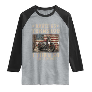 Route Highway 66 Turn 100 I Turn 50 Raglan Shirt Vintage 1976 Road Sign American Freedom Motorcycle Rider 50th Birthday Gift