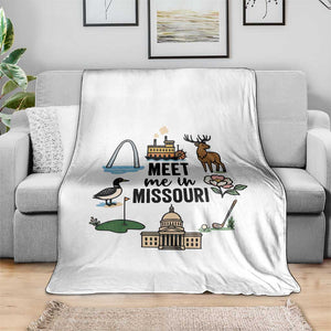 Meet Me in Missouri State Map Souvenir Throw Blanket