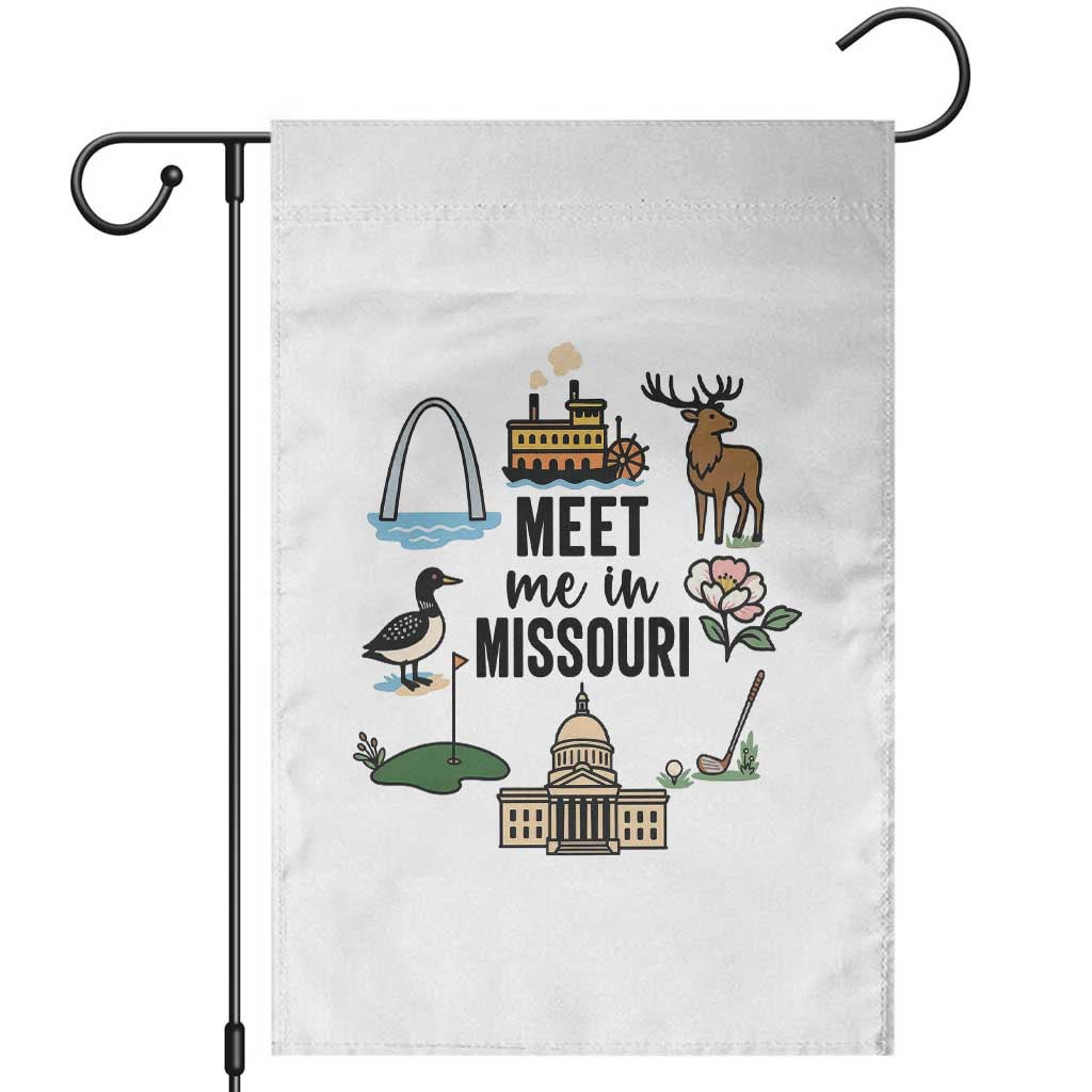 Meet Me in Missouri State Map Souvenir Garden Flag TS14 White Print Your Wear
