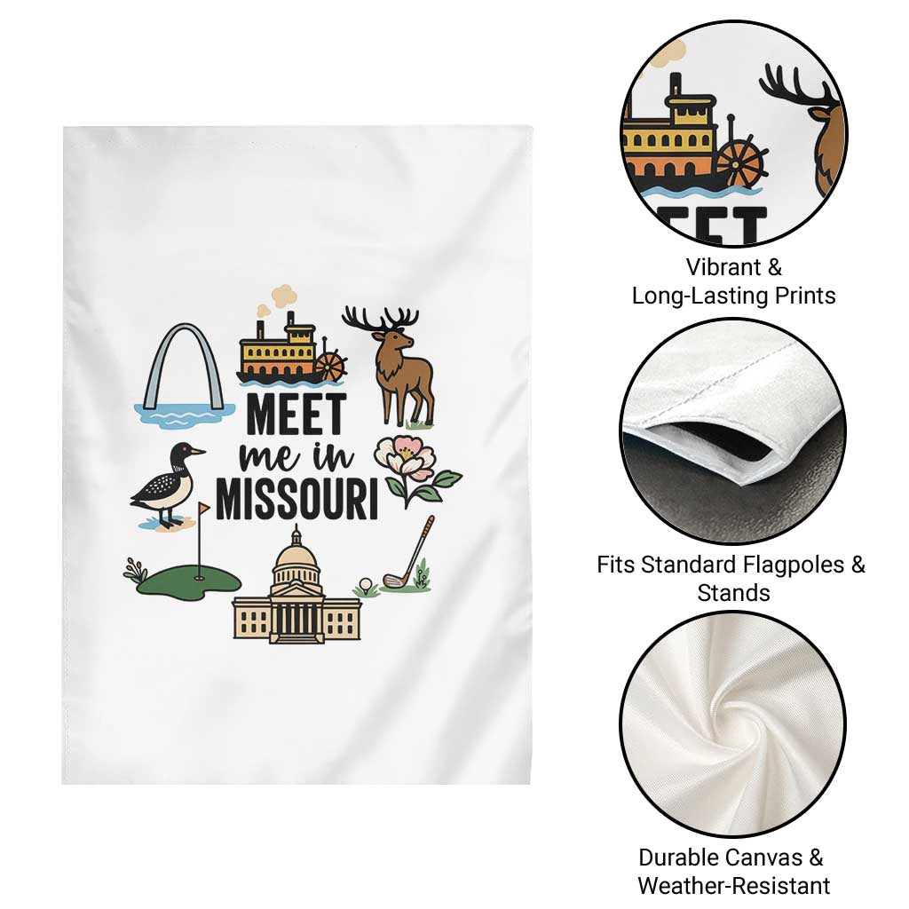 Meet Me in Missouri State Map Souvenir Garden Flag