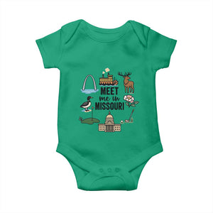 Meet Me in Missouri State Map Souvenir Baby Onesie