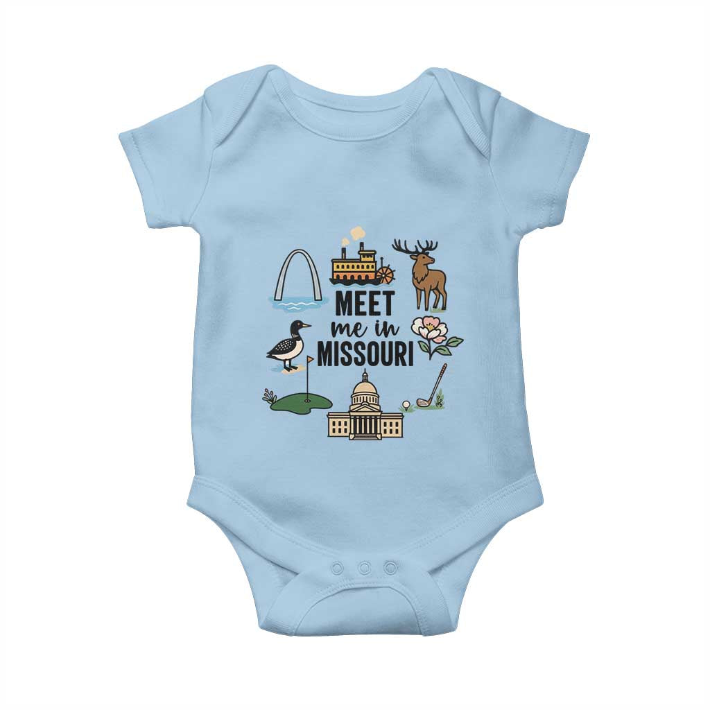 Meet Me in Missouri State Map Souvenir Baby Onesie