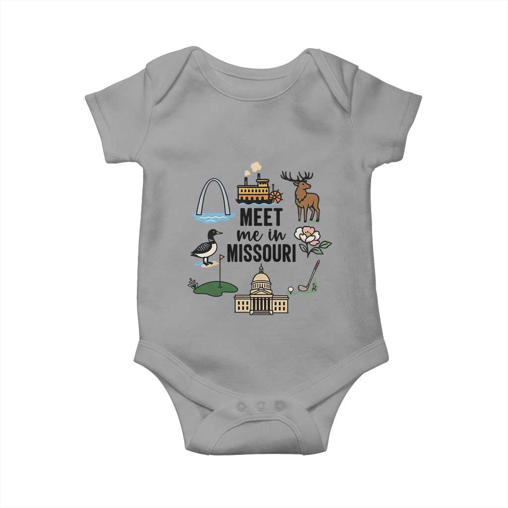 Meet Me in Missouri State Map Souvenir Baby Onesie