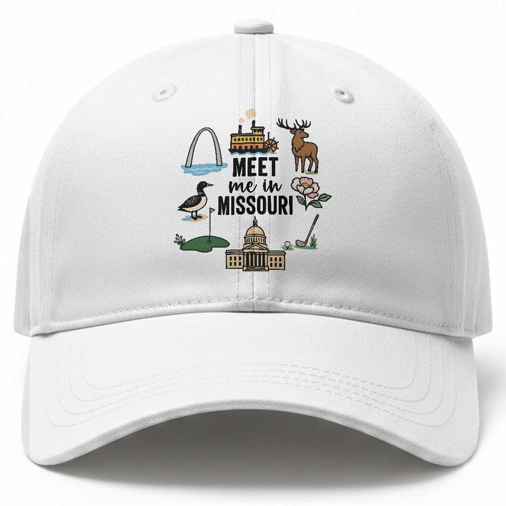 Meet Me in Missouri State Map Souvenir Baseball Cap TS14 Print Your Wear