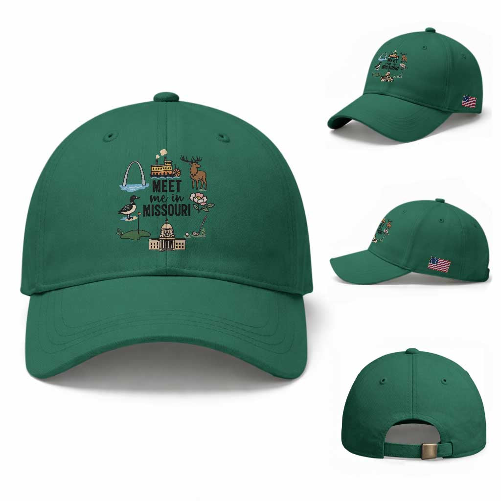 Meet Me in Missouri State Map Souvenir Baseball Cap