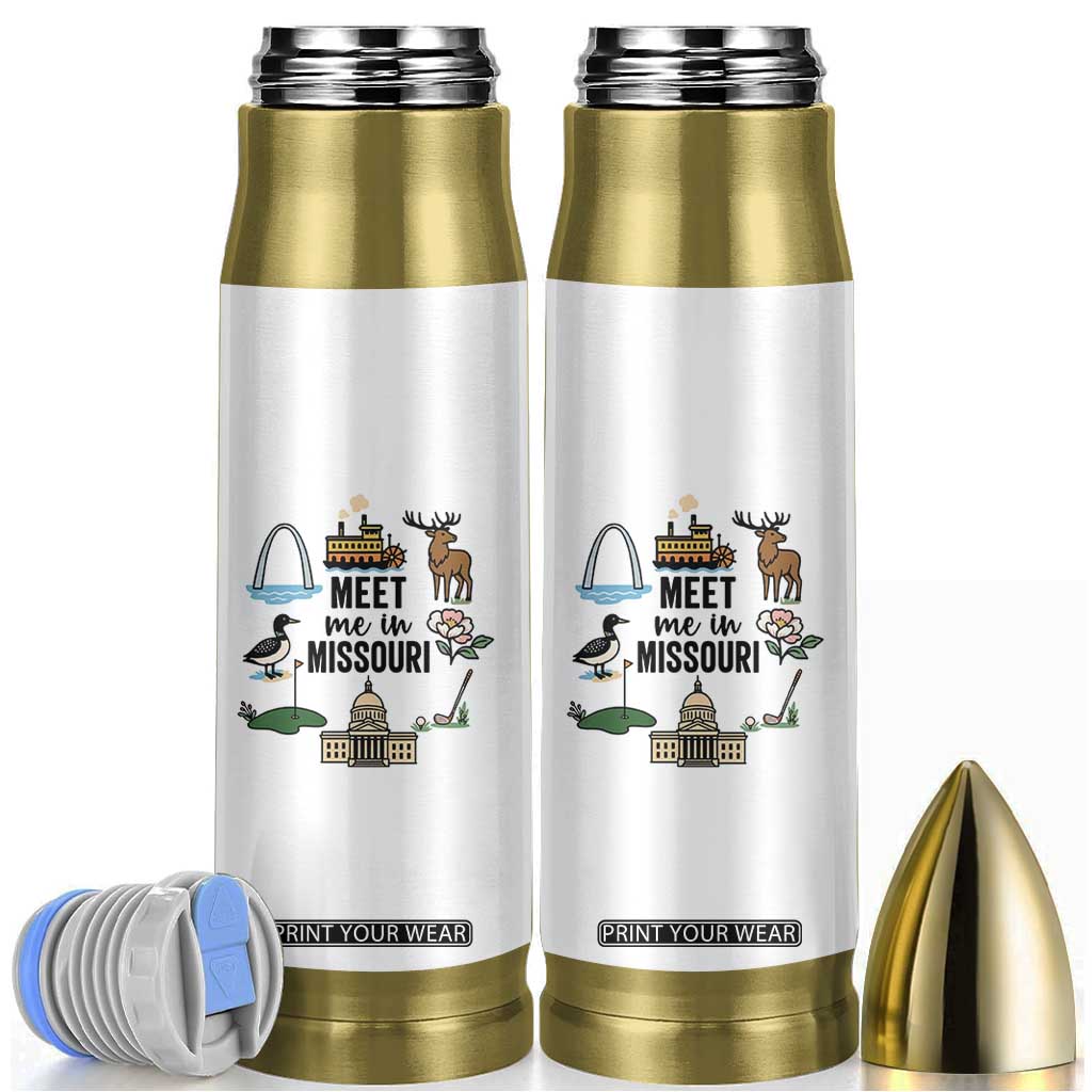 Meet Me in Missouri State Map Souvenir Bullet Tumbler TS14 White Print Your Wear