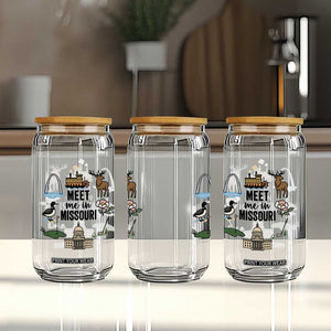 Meet Me in Missouri State Map Souvenir Glass Can