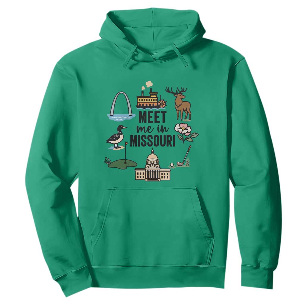 Meet Me in Missouri State Map Souvenir Hoodie