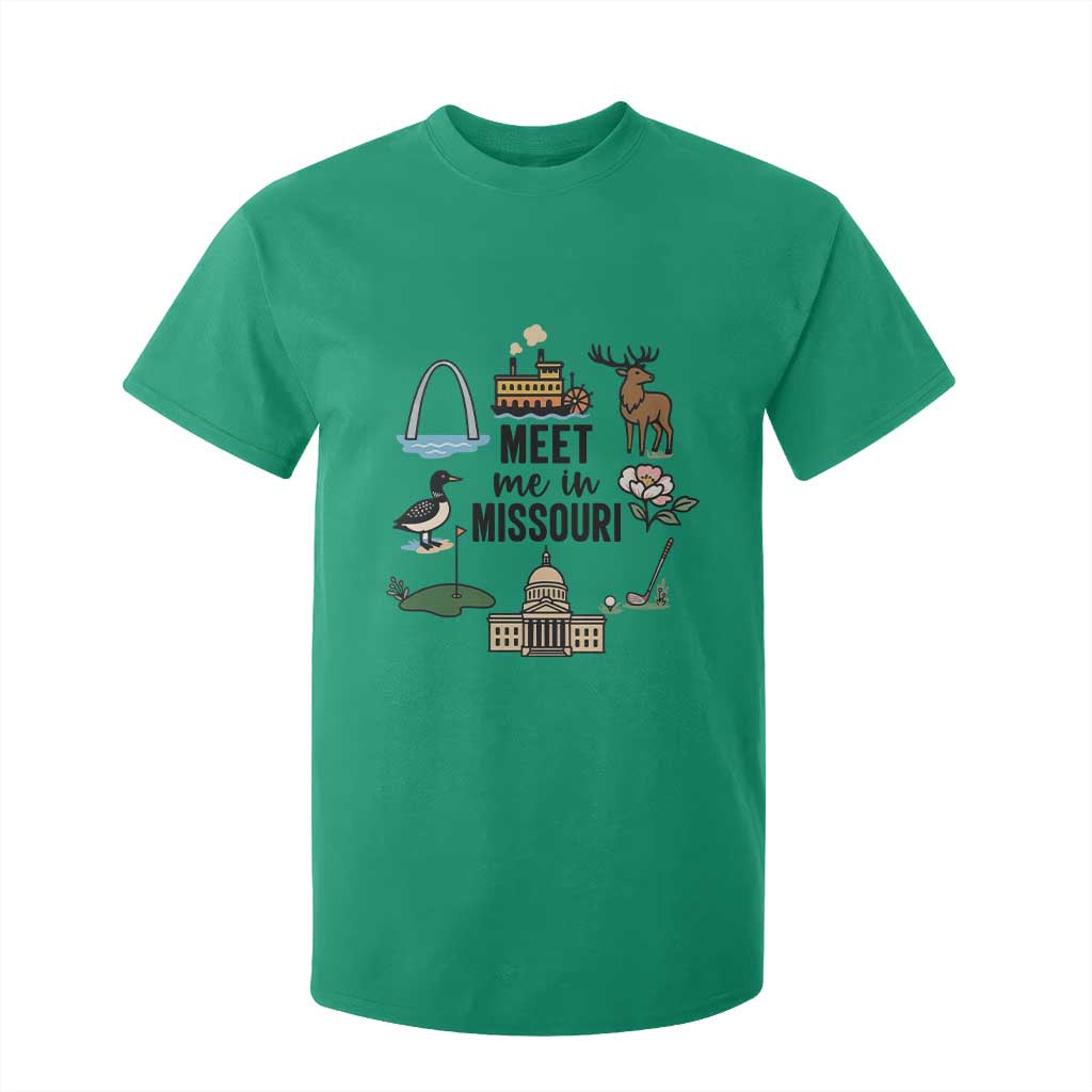 Meet Me in Missouri State Map Souvenir T Shirt For Kid