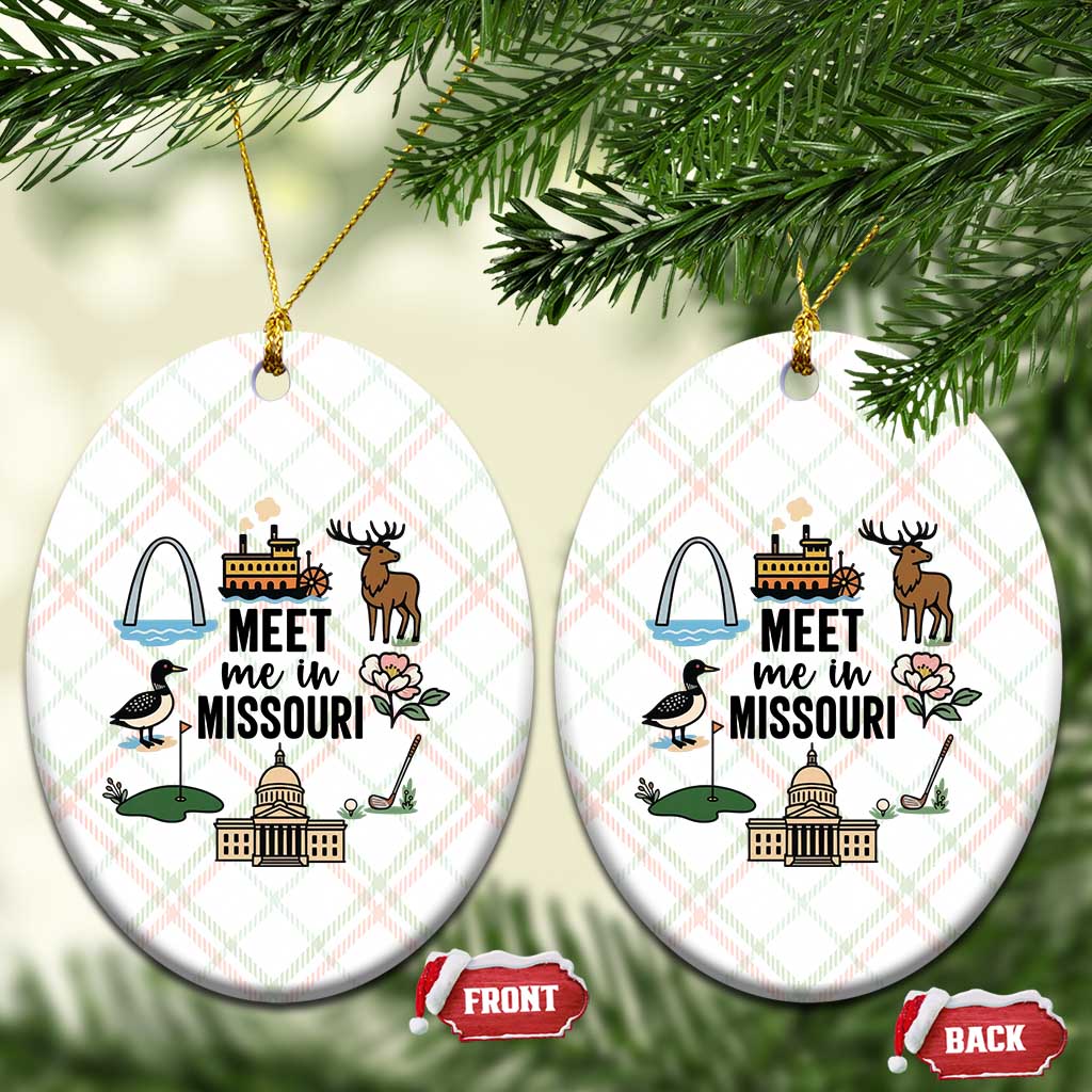 Meet Me in Missouri State Map Souvenir Ceramic Ornament