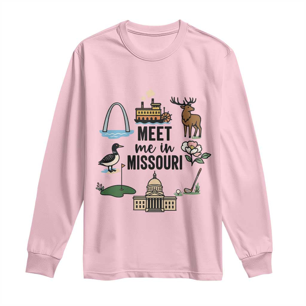 Meet Me in Missouri State Map Souvenir Long Sleeve Shirt