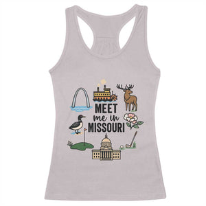 Meet Me in Missouri State Map Souvenir Racerback Tank Top