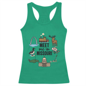 Meet Me in Missouri State Map Souvenir Racerback Tank Top