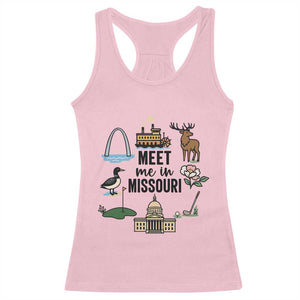 Meet Me in Missouri State Map Souvenir Racerback Tank Top