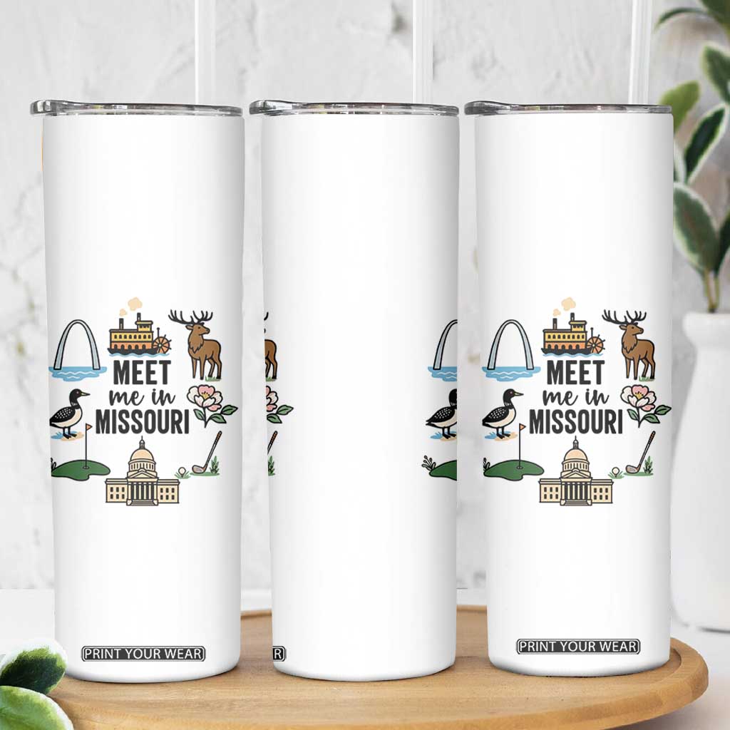 Meet Me in Missouri State Map Souvenir Skinny Tumbler