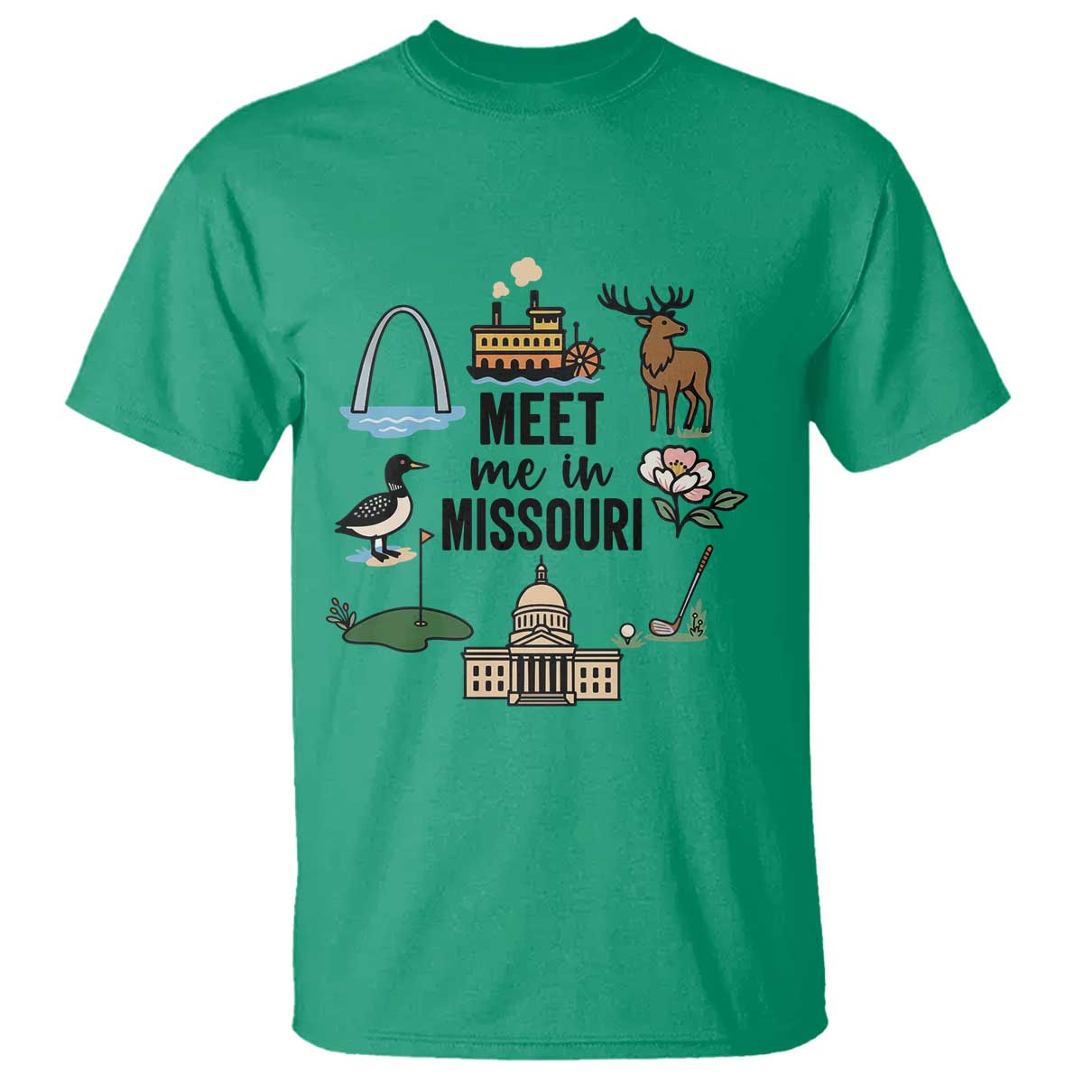Meet Me in Missouri State Map Souvenir T Shirt