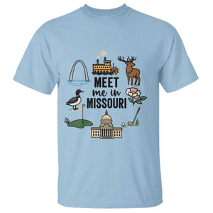 Meet Me in Missouri State Map Souvenir T Shirt