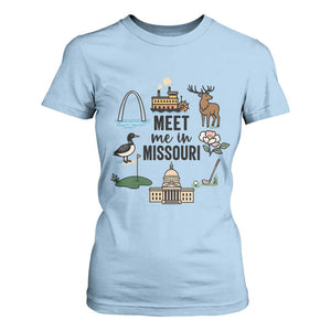 Meet Me in Missouri State Map Souvenir T Shirt For Women