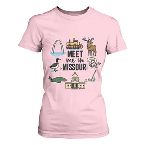Meet Me in Missouri State Map Souvenir T Shirt For Women