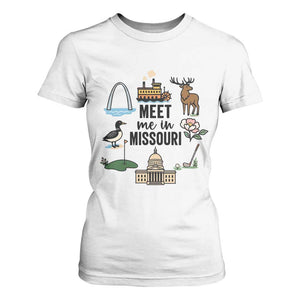 Meet Me in Missouri State Map Souvenir T Shirt For Women