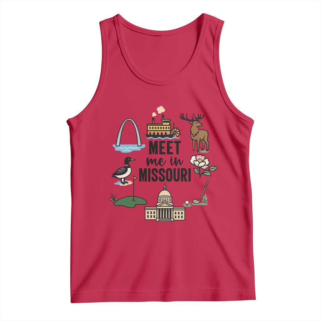 Meet Me in Missouri State Map Souvenir Tank Top