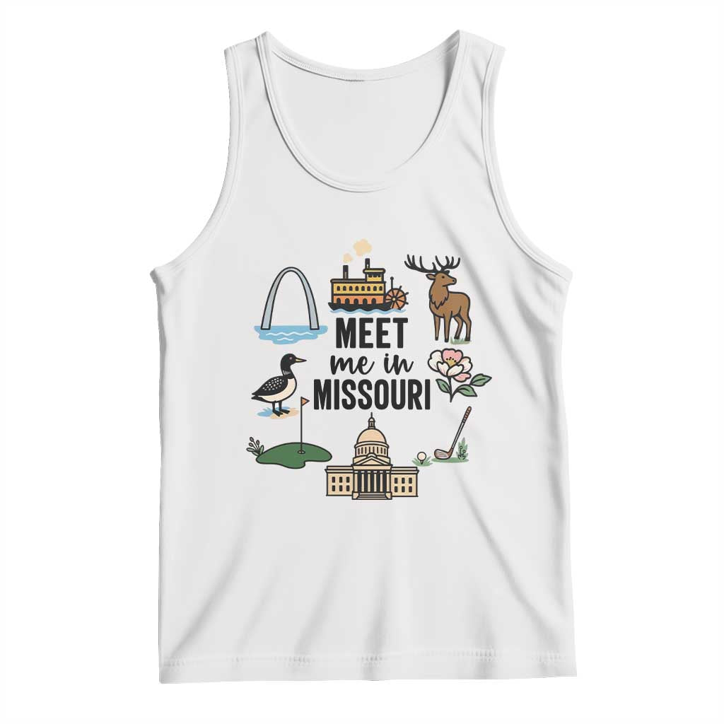 Meet Me in Missouri State Map Souvenir Tank Top TS14 White Print Your Wear