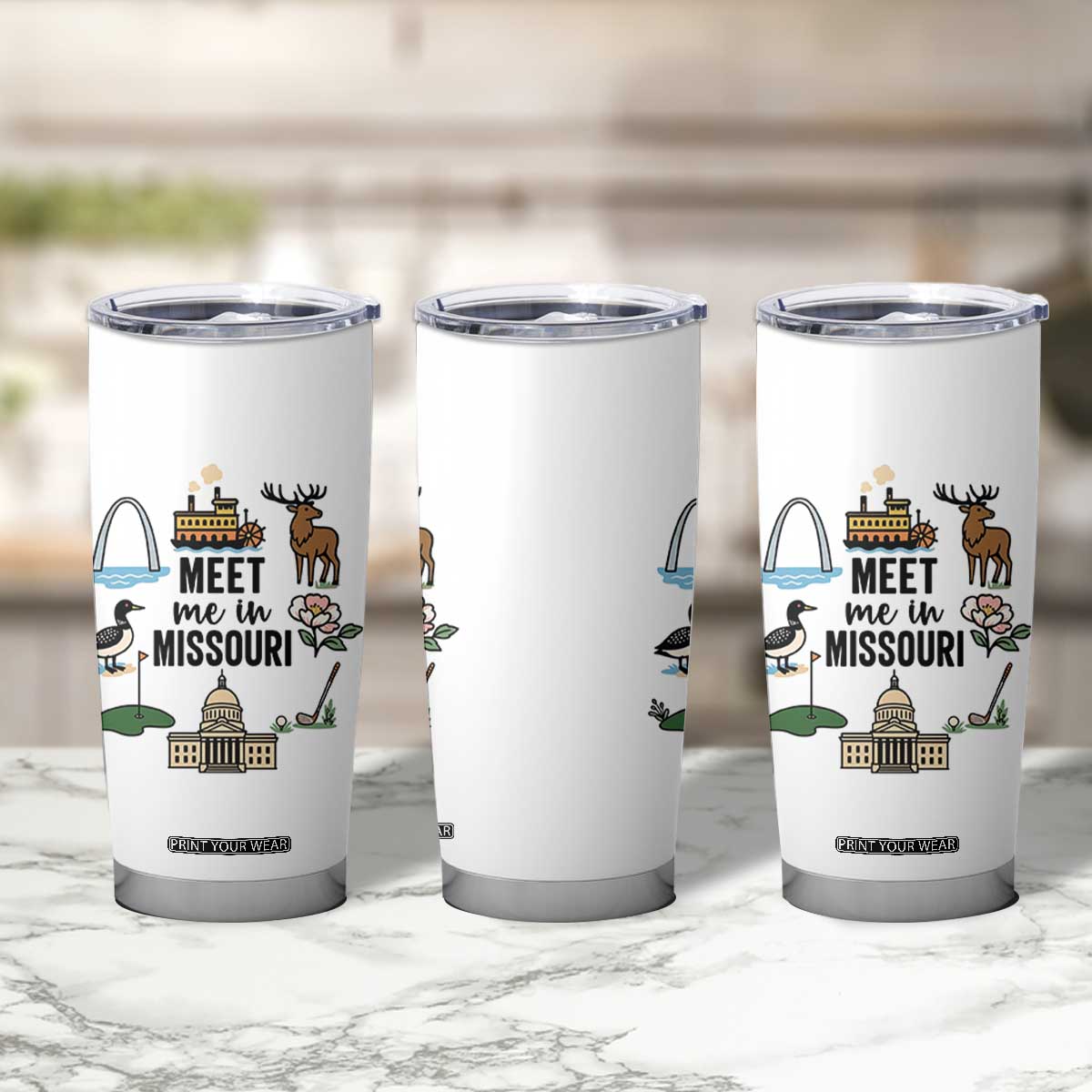 Meet Me in Missouri State Map Souvenir Tumbler Cup