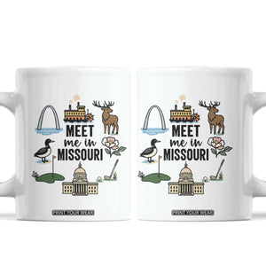 Meet Me in Missouri State Map Souvenir Coffee Mug