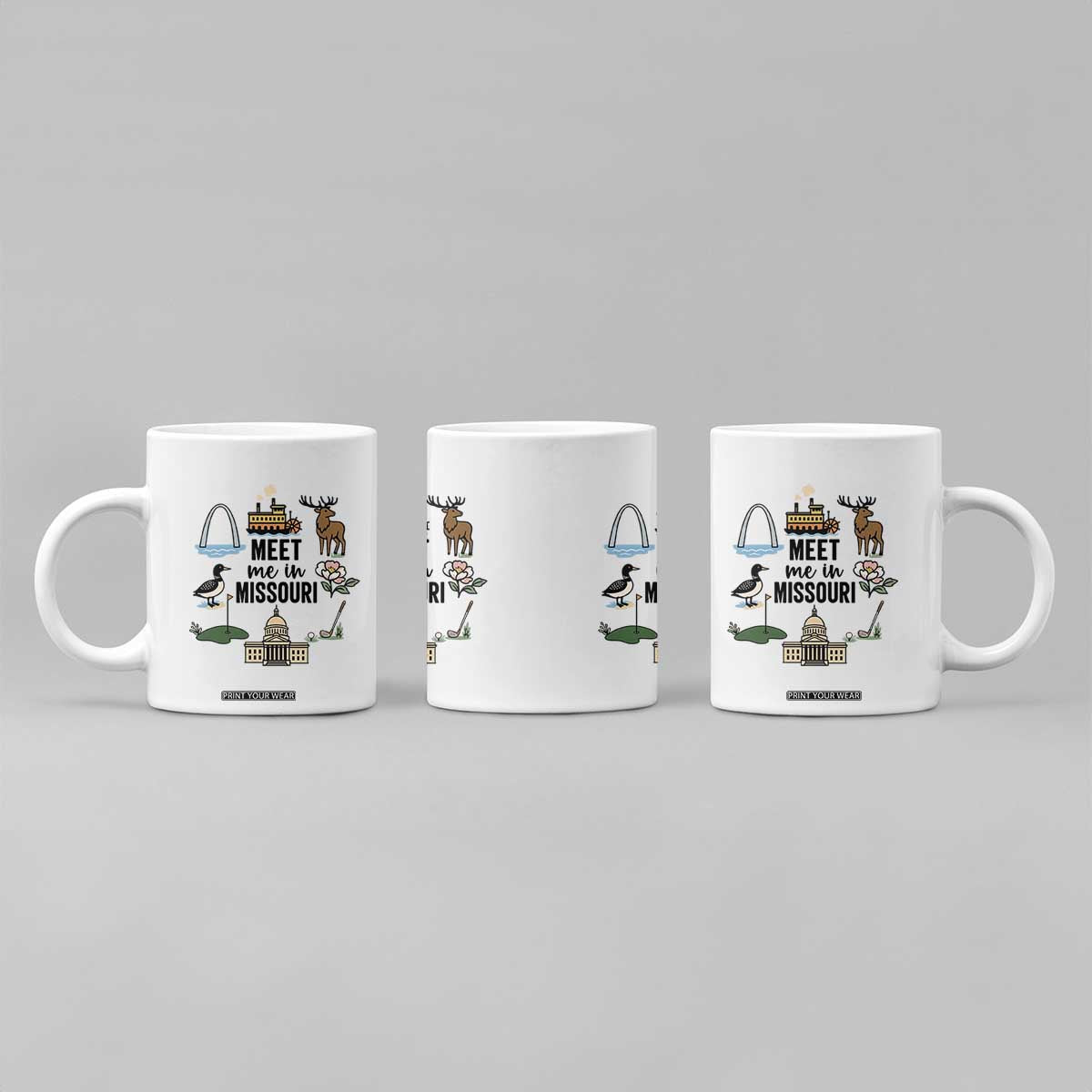 Meet Me in Missouri State Map Souvenir Coffee Mug
