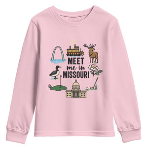 Meet Me in Missouri State Map Souvenir Youth Sweatshirt