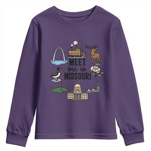 Meet Me in Missouri State Map Souvenir Youth Sweatshirt