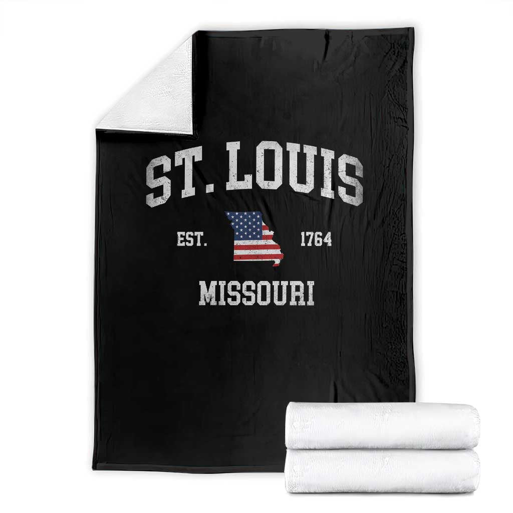 St. Louis Missouri MO Throw Blanket Vintage American Flag Missouri State TS14 Black Print Your Wear