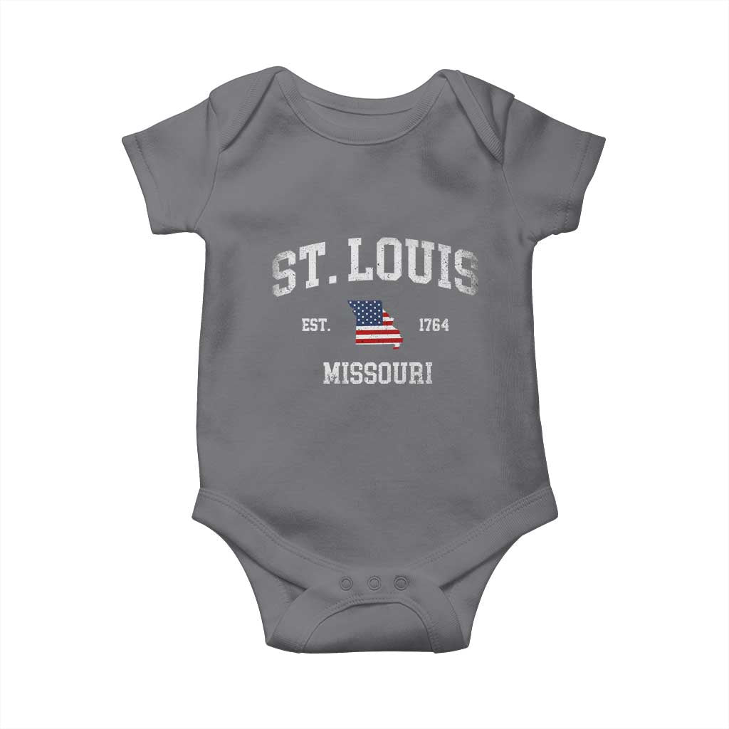 St. Louis Missouri MO Baby Onesie Vintage American Flag Missouri State