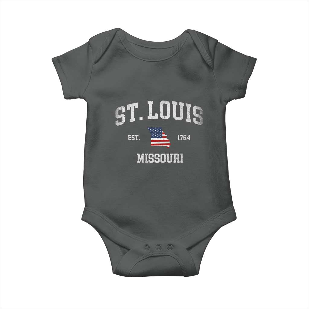 St. Louis Missouri MO Baby Onesie Vintage American Flag Missouri State