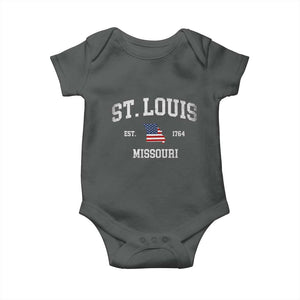 St. Louis Missouri MO Baby Onesie Vintage American Flag Missouri State