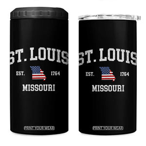 St. Louis Missouri MO 4 in 1 Can Cooler Tumbler Vintage American Flag Missouri State
