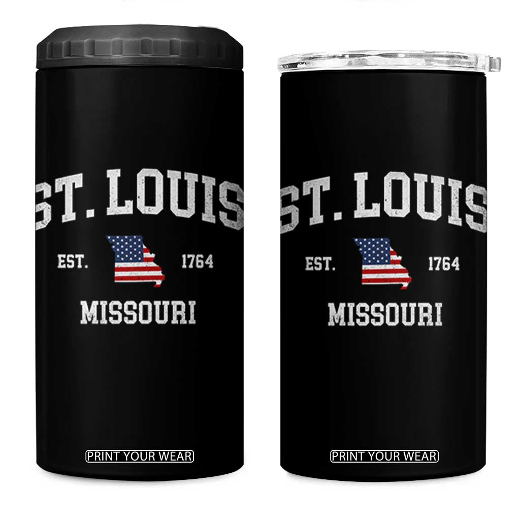 St. Louis Missouri MO 4 in 1 Can Cooler Tumbler Vintage American Flag Missouri State