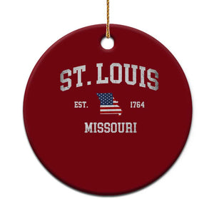 St. Louis Missouri MO Ceramic Ornament Vintage American Flag Missouri State