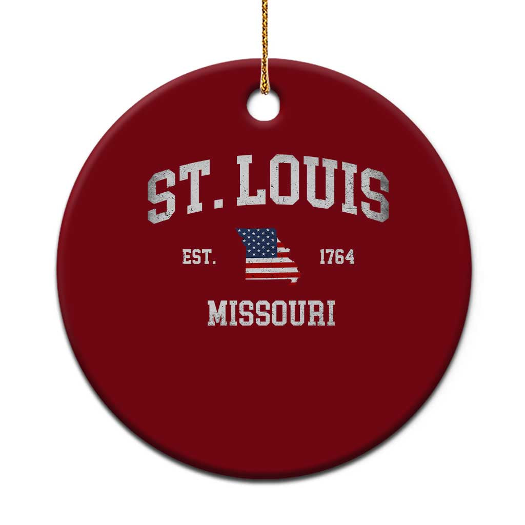 St. Louis Missouri MO Ceramic Ornament Vintage American Flag Missouri State TS14 1pc Red Print Your Wear