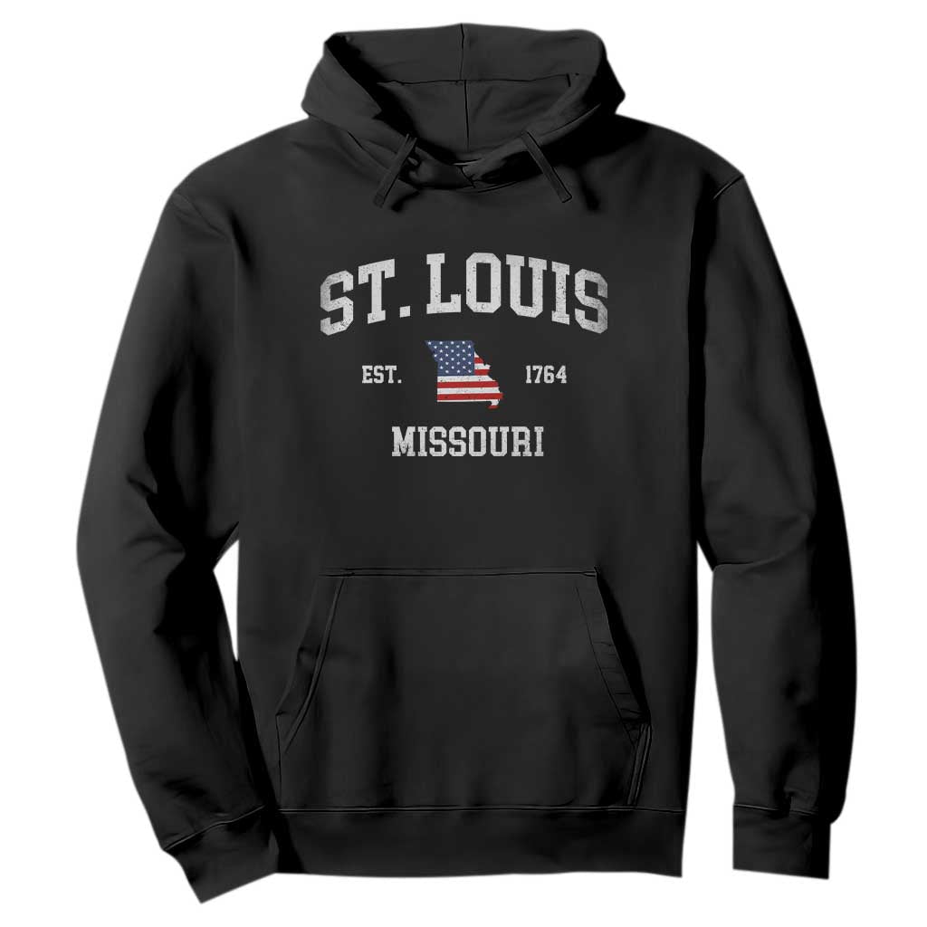 St Louis Missouri MO Hoodie Vintage American Flag Missouri State TS14 Black Print Your Wear