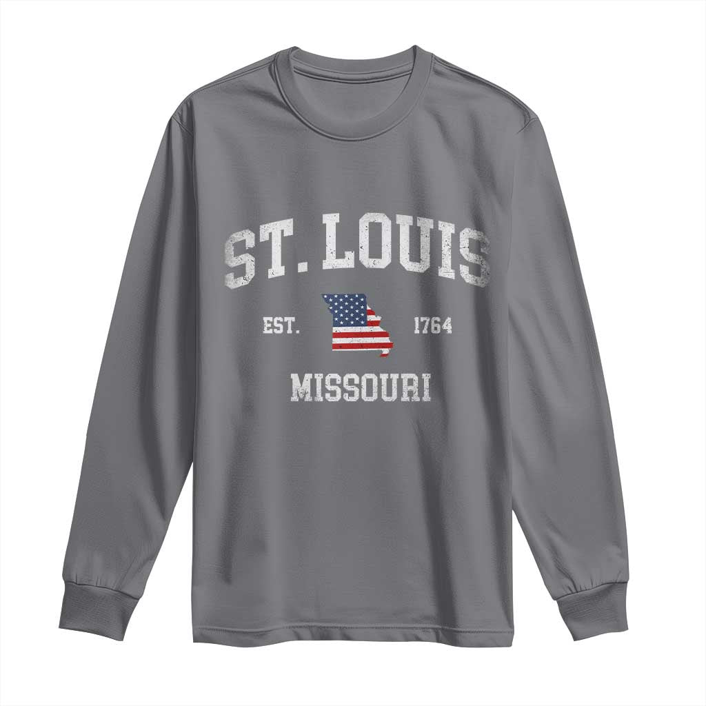St Louis Missouri MO Long Sleeve Shirt Vintage American Flag Missouri State
