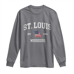 St Louis Missouri MO Long Sleeve Shirt Vintage American Flag Missouri State