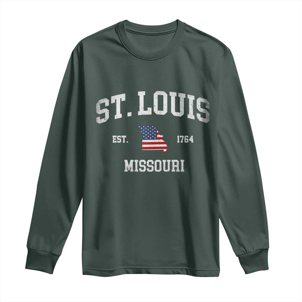 St Louis Missouri MO Long Sleeve Shirt Vintage American Flag Missouri State