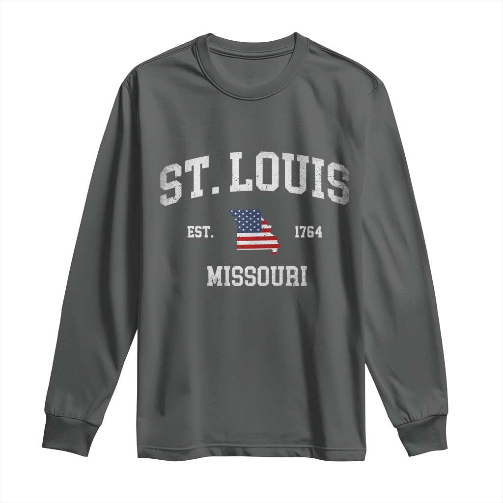 St Louis Missouri MO Long Sleeve Shirt Vintage American Flag Missouri State