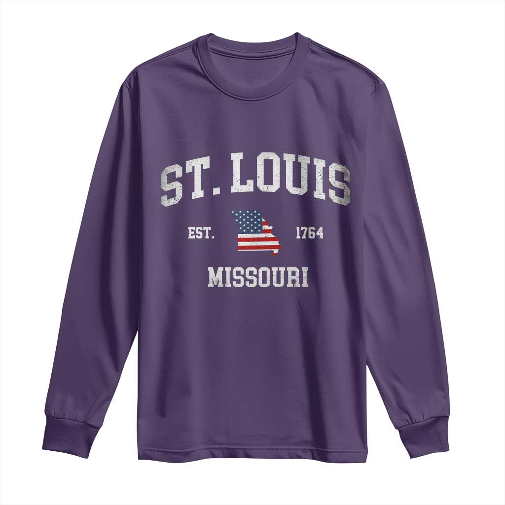 St Louis Missouri MO Long Sleeve Shirt Vintage American Flag Missouri State