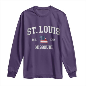 St Louis Missouri MO Long Sleeve Shirt Vintage American Flag Missouri State