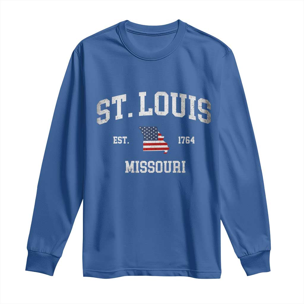 St Louis Missouri MO Long Sleeve Shirt Vintage American Flag Missouri State