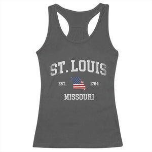 St. Louis Missouri MO Racerback Tank Top Vintage American Flag Missouri State